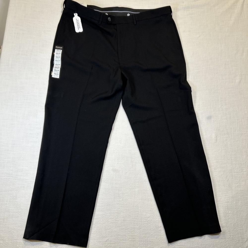 Haggar Clothing Men's Black Dress Pant‎ E-Clo Dress Pant Classic Fit 42x30